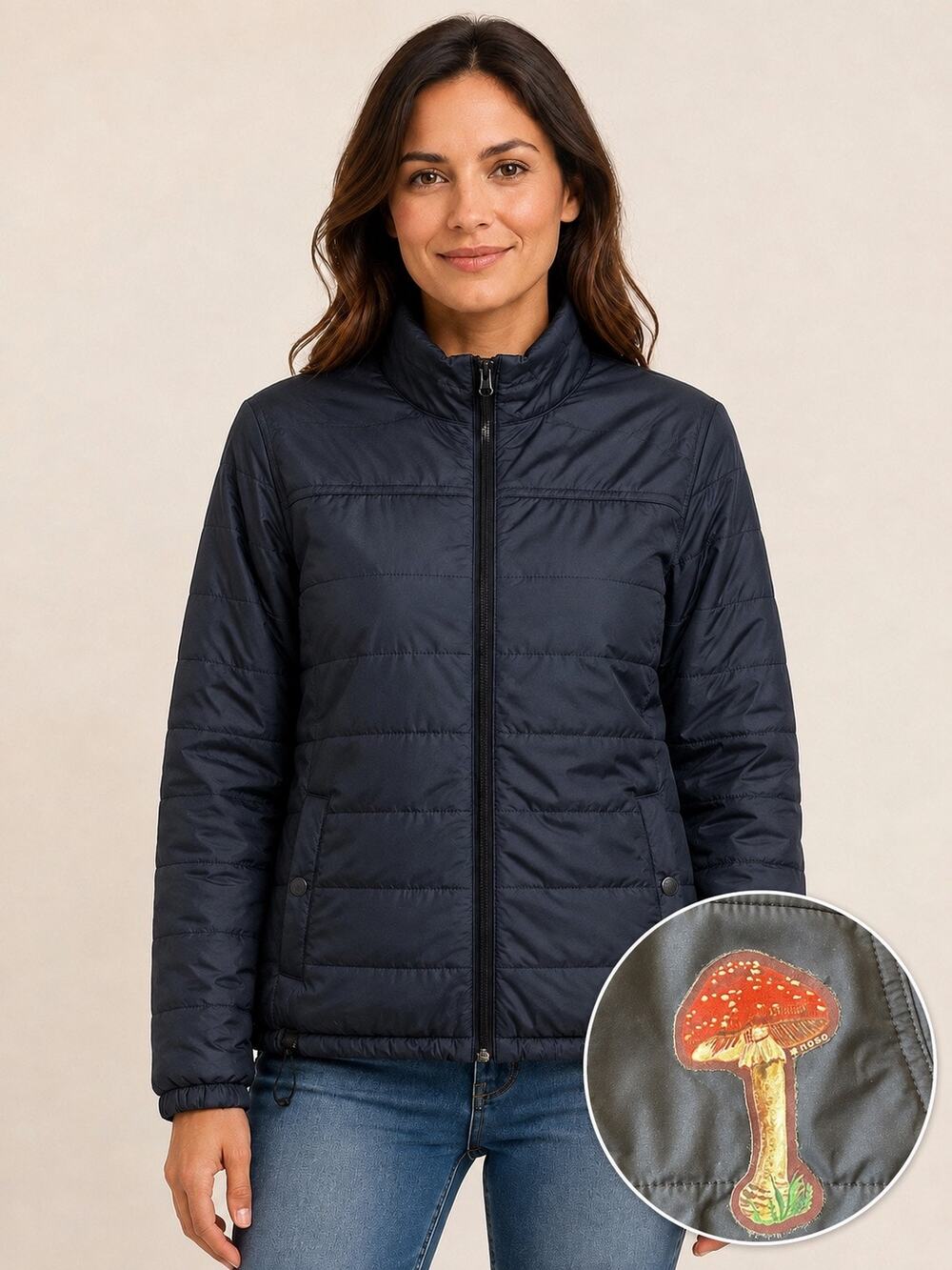 United By Blue Bison Collection Unisex L B100 Fill Mushroom Puffer Jacket Navy